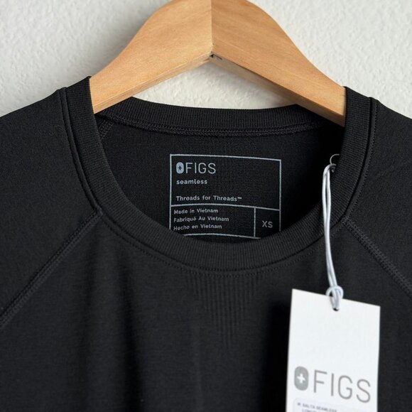 Figs Salta Seamless Longsleeve Underscrub in Black, Size X-Small - Picture 7 of 9